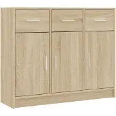 vidaXL Sideboard Sonoma-Eiche 91x28x75 cm Holzwerkstoff