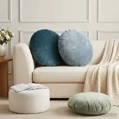 vidaXL Kissenbezug 2 stk. HEERLEN Blau Ø 50 cm Chenille-Stoff