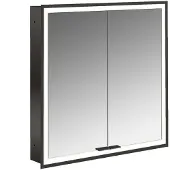 Emco prime Lichtspiegelschrank, 600 mm, 2 Türen, Unterputzmodell, 949713571, Farbe: schwarz/spiegel