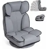 KOMFOTTEU 360° drehbares Bodensofa mit 6-fach verstellbarer Rückenlehne