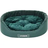 Lovedog Royal Hundebett Flaschengrün XL mit Kissen