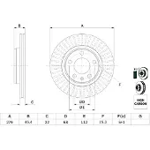Bosch Bremsscheibe 0986478869 belüftet 280mm 22mm für VW