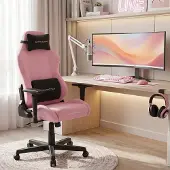 MCA DXRacer Gaming-Stuhl "Drifting", ergonomischer Schreibtischstuhl, Stoff, Rosa-Schwarz