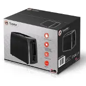 Ito electronics Kompakter Toaster 650 W – 6 Bräunungsstufen – Schwarz – 2 Schlitze