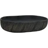 vidaXL Aufsatzwaschbecken Schwarz Oval 59x40x14 cm Keramik
