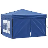 vidaXL Partyzelt Faltbar mit Seitenwänden Blau 3x3 m