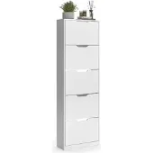 Vicco Schuhkipper Luca, Weiss, 59 x 180.5 cm mit 5 Kippfächern