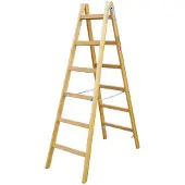 Iller-Leiter Iller Holz Stehleiter Classic mit Eimerhaken 2x8 Sprossen