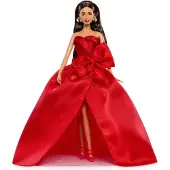 Barbie Signature 2026 Holiday -Modepuppe, saisonales Modell für Sammler, braune Haare mit rotem Kleid mit Schleife, Modepuppe, Weiblich, 6 Jahr(e), Mädchen, 320 mm, Mehrfarbig