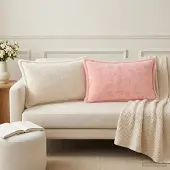 vidaXL Kissenbezug 6 stk. HOUTEN Rosa 50 x 80 cm Faux Kaninchenfell