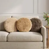 vidaXL Kissenbezug 6 stk. HEERLEN Hellbraun Ø 30 cm Faux Kaninchenfell