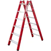 Iller-Leiter Iller Kunststoff GFK Stehleiter mit Aluminium Stufen 2x8 Stufen