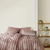 Elegante Bambus-Baumwoll-Satin Bettwäsche Refrain - 155x220 cm + 80x80 cmmauve