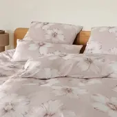 Elegante Seiden Satin Bettwäsche Devine 155x220 cm + 80x80 cm | taupe - beige