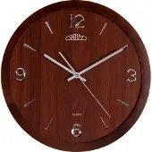 Prim Wood Style Wanduhr Holz 3D-Zahlen Dunkelbraun 36 cm