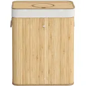 BellaFurn Statiegeldflessenverzamelbak 120 liter van bamboe | Beige | 40,5x50,5x61 cm