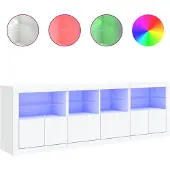 vidaXL Sideboard mit LED-Leuchten Weiß 202x37x67 cm