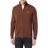 Gant Reg Shield Full Zip Sweat Mahogany Brown Größe: S | Cardigans Outlet | Herren | Braun