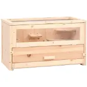 vidaXL Hamsterkäfig 60x30x35 cm Massivholz Tanne