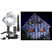 Pearl Lunartec Schnee Projektor: LED-Kugellampe mit Schneefall-Effekt und Ausschalt-Timer, weiß, IP44 (Schneefall Projektor, Weihnachtslampe mit Schnee, Party)