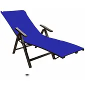 EXKLUSIV HEIMTEXTIL Liegestuhlauflage mit Kapuze 500g/m2 70 x 200 x 20 cm Royalblau
