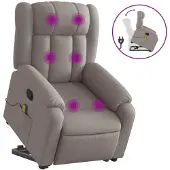 Sonstiges Massagesessel mit Aufstehhilfe Taupe Stoff
