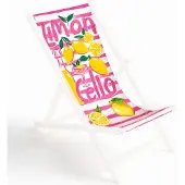Ferocity Ersatz-Stoffbezug Liegestuhl Polyester für Klappliegestuhl, Zitronen Pink