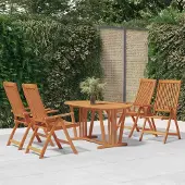 Markenlos Klappbare Gartenstühle, 4 Stück, aus massivem Eukalyptusholz