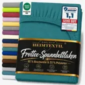 EXKLUSIV HEIMTEXTIL Frottee Spannbettlaken 60 - 70 x 140 cm Petrol 80% Baumwolle 20% Polyester Öko - Tex Zertifiziert Bed-Sheet Bettlaken Spannbetttu