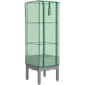 vidaXL Hochbeet mit Gewächshaus-Aufsatz Rattan-Optik 40x40x140 cm