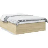 vidaXL Bettgestell Sonoma-Eiche 160x200 cm Holzwerkstoff