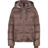 Monari Gesteppte Jacke mit Kapuze, Reißverschluss und femininem Ärmel-Patch