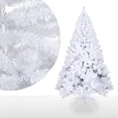 Yakimz Künstlicher Weihnachtsbaum künstlicher Tannenbaum inkl. Baumständer Metall Weiß 180cm