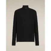 Icebreaker Herren 400 RealFleece Grid Peaksland Half Zip Black XL