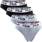 FILA Slip "Slip 4er Pack", Damen, Gr. S, schwarz (schwarz, grau), Obermaterial: 95% Baumwolle CO. 5% Elasthan EL., Unterhosen Slip