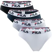 FILA Damen Brazilian Slip - 4er Pack, Logo-Bund, Cotton Stretch, einfarbig