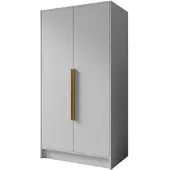 Masseno Drehtürenschrank VELAR 102/200/51 cm Modern Kleiderschrank 2-türig Weiß