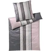 JOOP! Mako-Satin Bettwäsche Cornflower Stripe 4069 155x200cm+80x80, Farbe deep rose