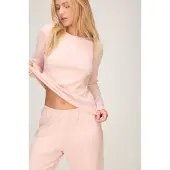 Hunkemoller Pyjama-Hose Loose Pointelle Rosa