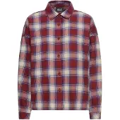 Jack Wolfskin Flanellbluse "BAJA FLANNEL SHIRT W", Damen, Gr. L (42/44), check, merlot, Obermaterial: 100% Baumwolle, Blusen Flanellbluse, Flanellhemd, weich, vielseitig kombinierbar