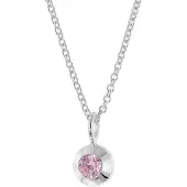 Trendor 31156-09 Damen-Halskette mit Rosa Zirkonia-Anhänger 925 Silber