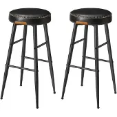 Songmics Barhocker, 2er Set, Küchenstuhl, Kunstleder, 76 cm hoch