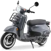 Burnout Motorroller 50 ccm Luna 45 km/h Retro-Roller Euro 5 Grau