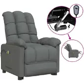 vidaXL Massagesessel Elektrisch Dunkelgrau Stoff