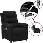 vidaXL Massagesessel Elektrisch Schwarz Stoff
