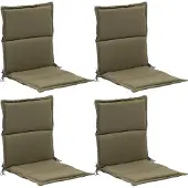 GO-DE Gartenstuhlauflagen - Olivgrün - Niederlehner - mit Stehsaum - 4er Set