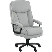 HOMCOM Bürostuhl, Ergonomisch Schreibtischstuhl mit Wippfunktion, Leinenoptik