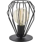 Licht-Erlebnisse Tischlampe Design Beleuchtung Schwarz Metall 22cm hoch außergewöhnlicher Draht Schirm OHLA Moderne Lampe