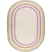 Little Olly Waschbarer Kinderteppich Oval | Milo Rosa | 80x120cm | Pink | Oval