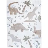 Little Olly Waschbarer Kinderteppich | Mace Dino Creme | 80x150cm | Creme | Rechteckig | Kinder Teppich